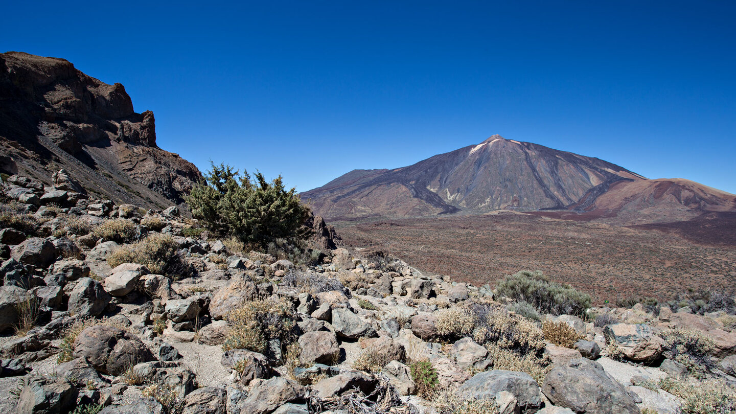 Panorama mit Teide und Montaña Blanca entlang der Route