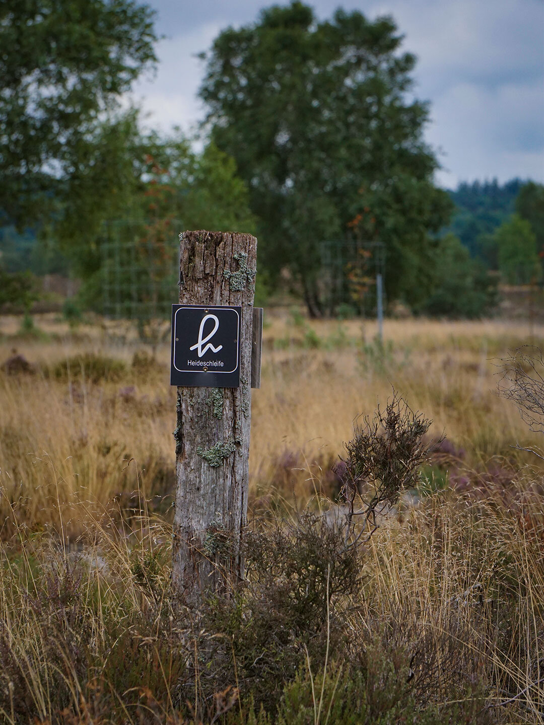 Wegmarkierung der Heideschleifenwege in der Lüneburger Heide Wegmarkierung der Heideschleifenwege