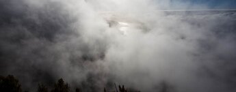 Ausblick auf imposante Wolkenformationen am Mirador de la Llanía auf El Hierro