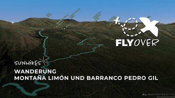 Virtueller Rundflug zum Gipfel des Montaña Limón und Barranco Pedro Gil auf Teneriffa (3D-Flyover)