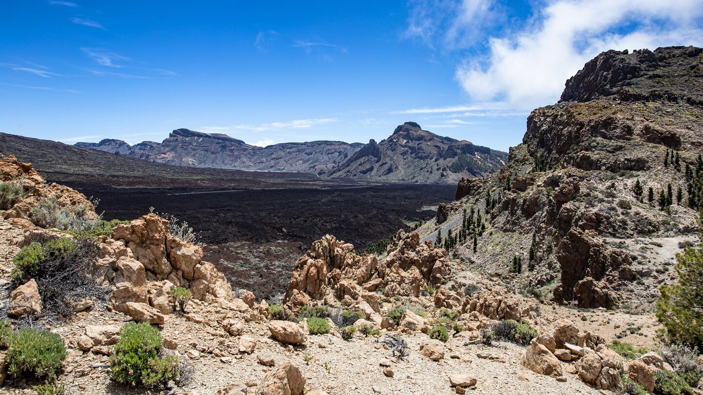 die gegenüberliegenden Caldera Randberge mit Guajara und El Sombrero