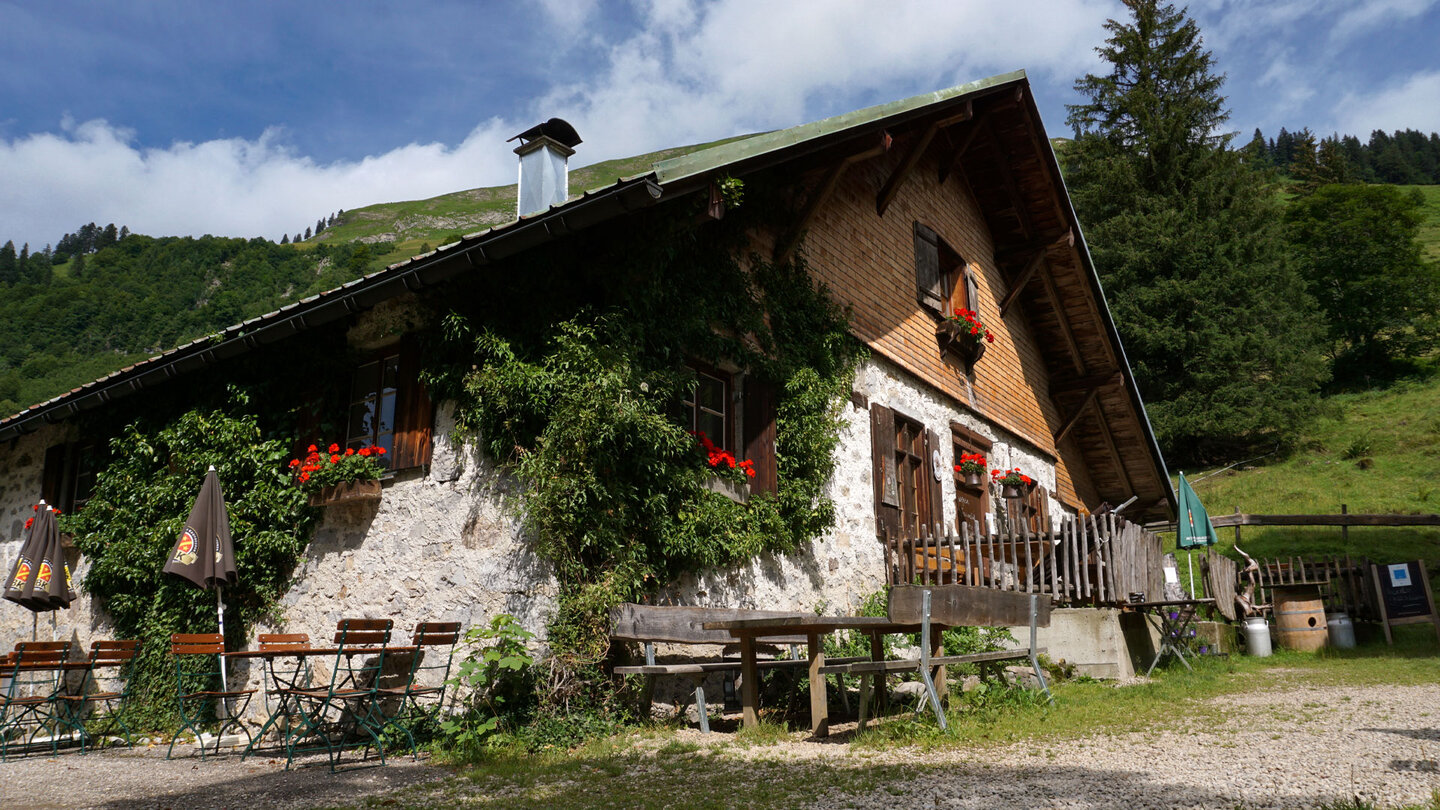 in der Wandersaison ist die Engeratsgund-Alpe das Ziel für zünftige Brotzeiten und hausgemachte Kuchen Brotzeiten und hausgemachte Kuchen in der Engeratsgund-Alpe im Oberallgäu
