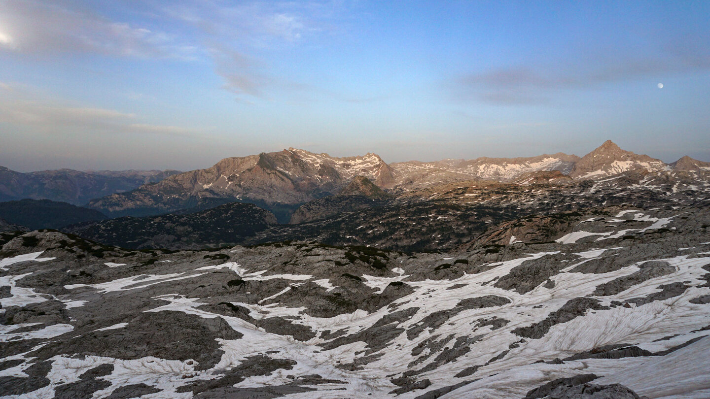 Panoramablick über das Steinerne Meer in der Abendstimmung Blick über das Steinerne Meer in abendlicher Stimmung