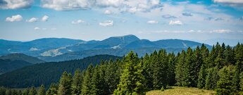 beim Aufstieg zum Herzogenhorn ist der Belchen in der Ferne zu erblicken