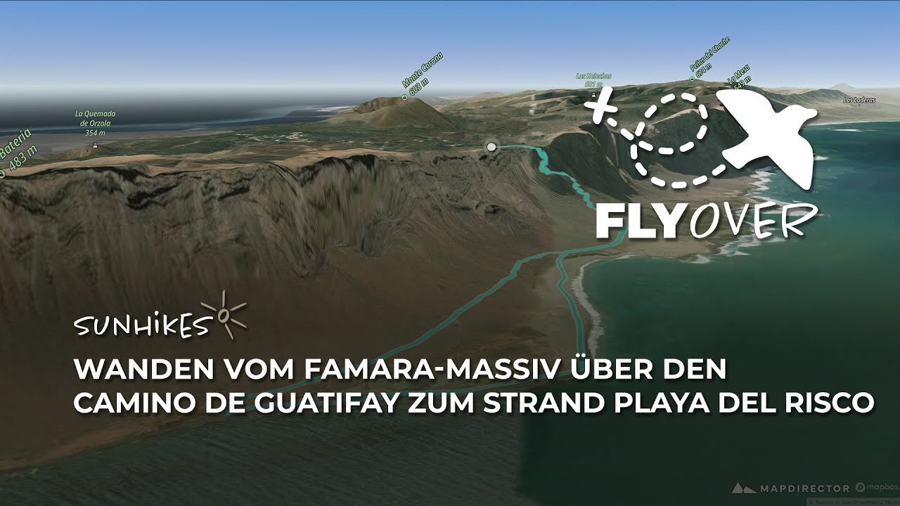 Wanderung vom Famara-Massiv über den Camino de Guatifay zur Playa del Risco – Flyover
