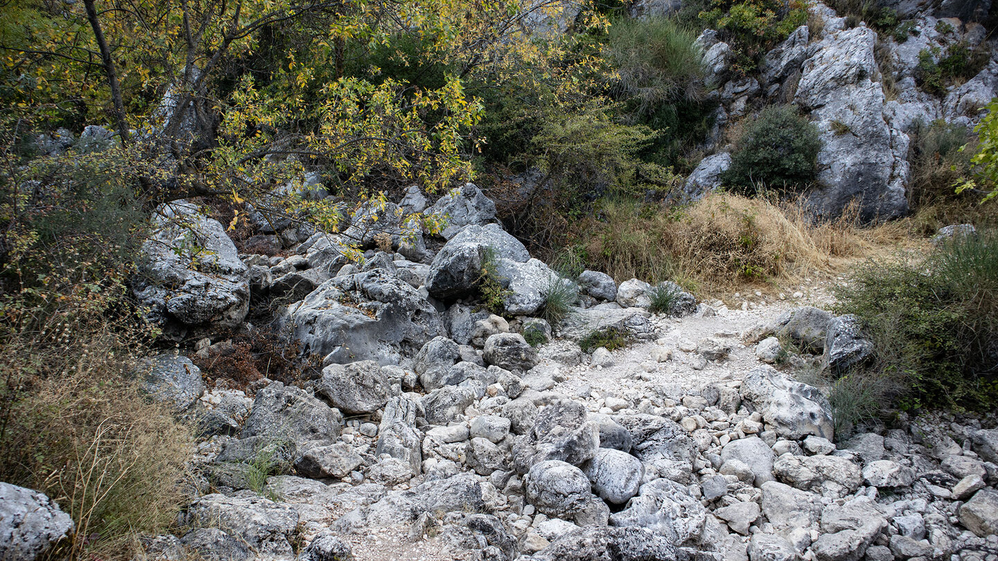 Querung des Bachbetts des Río Bailón