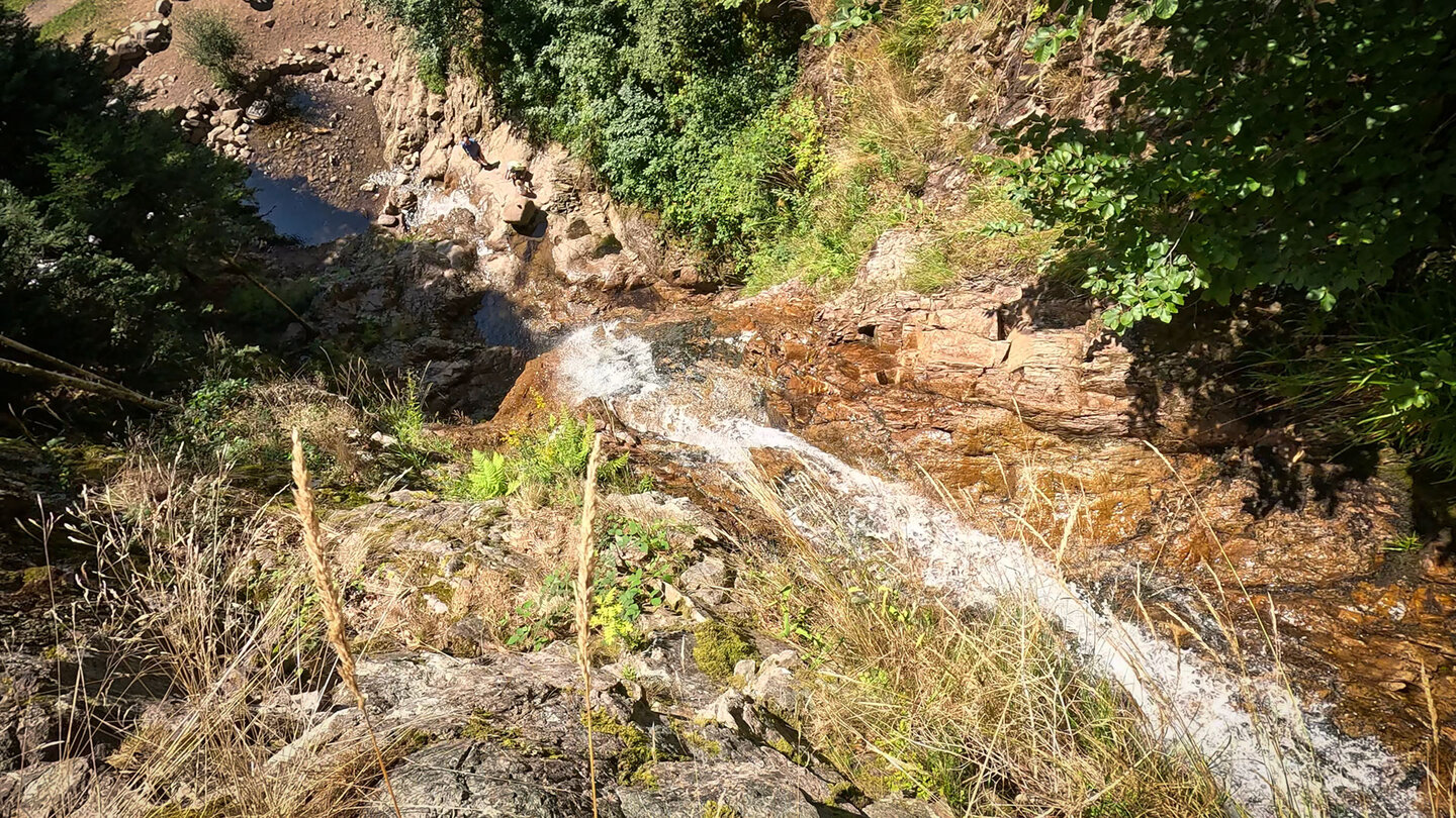 Blick von oben auf ein Becken am Bocklochwasserfall Blick auf ein Becken am Bocklochwasserfall
