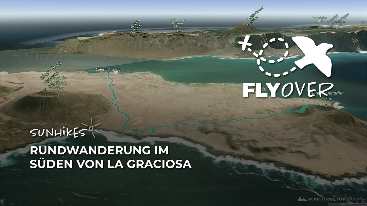 Rundwanderung im Süden von La Graciosa um den Montaña Amarilla – Flyover