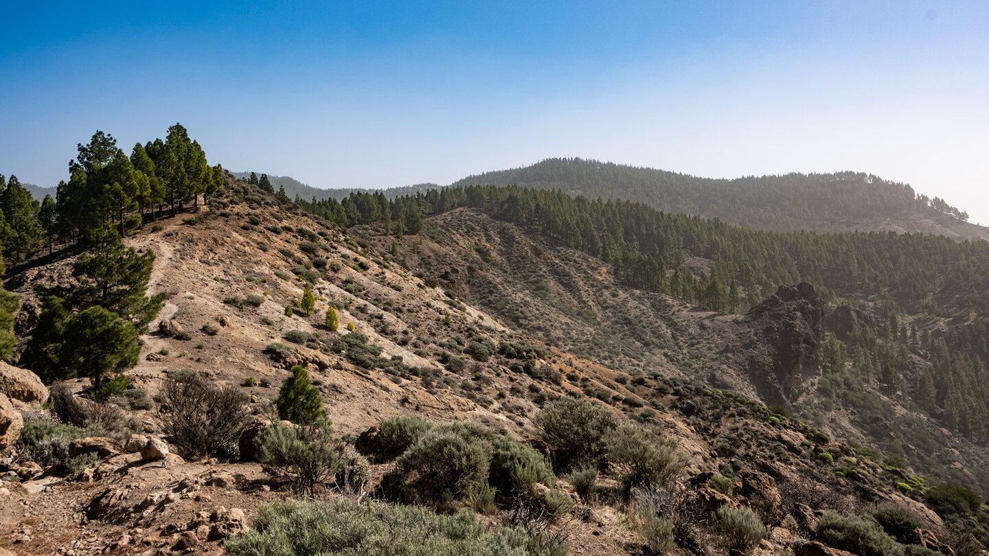 der Wanderpfad zum El Montañon oberhalb der Schlucht Barranco de Meca