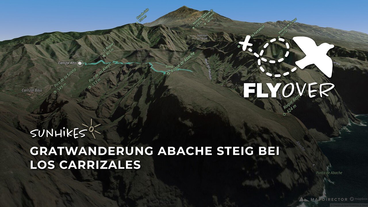 Über schroffe Berggrate im Teno-Gebirge: Der Abache-Steig im 3D-Flyover