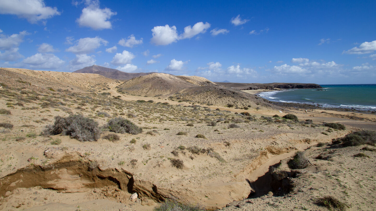 die mit Sand bedeckte Rubicón-Ebene bei den Papagayo-Stränden
