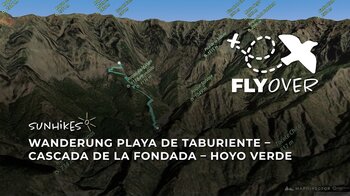 Steiler Kletterpfad zu versteckten Oasen: Die Schluchten von Hoyo Verde auf La Palma im 3D-Flyover
