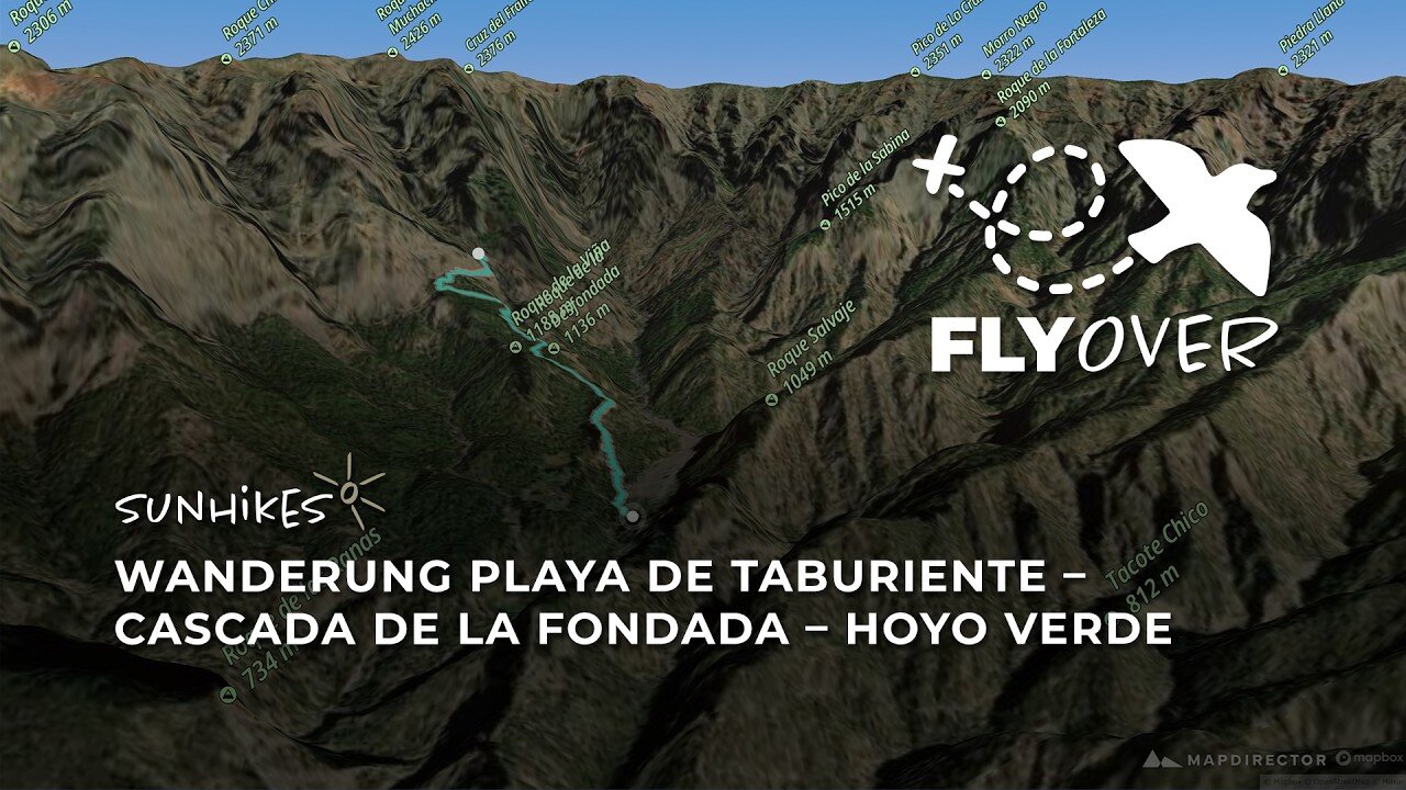 Steiler Kletterpfad zu versteckten Oasen: Die Schluchten von Hoyo Verde auf La Palma im 3D-Flyover