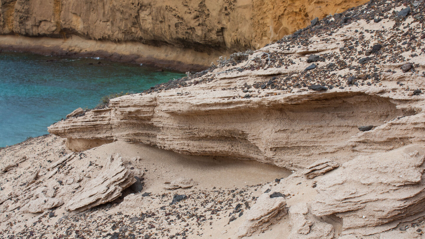 Sandschichtungen oberhalb der Playa de la Cocina