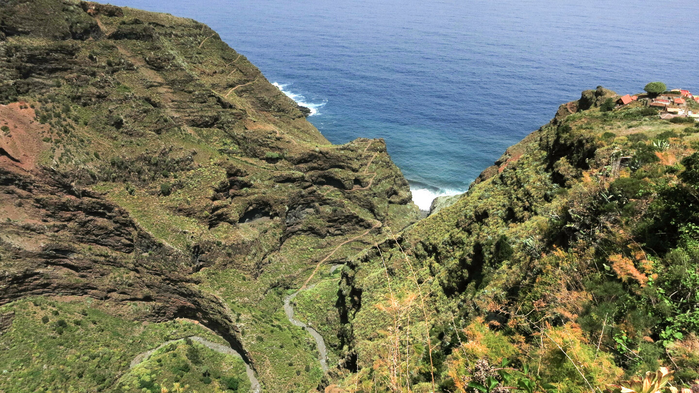 Blick über El Tablado und den Barranco de Fagundo