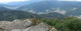 Blick vom Dachsstein über Weisenbach und Hilpertsau