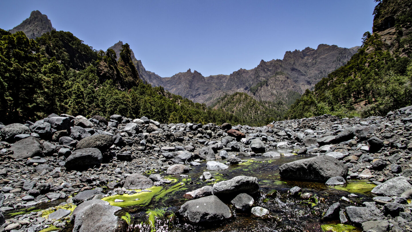 die Playa de Taburiente im Herz des Nationalparks Caldera de Taburiente