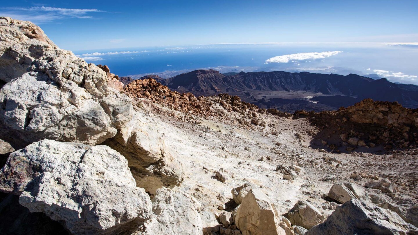 spektakulärer Ausblick über den Krater des Teide auf die Randberge der Caldera