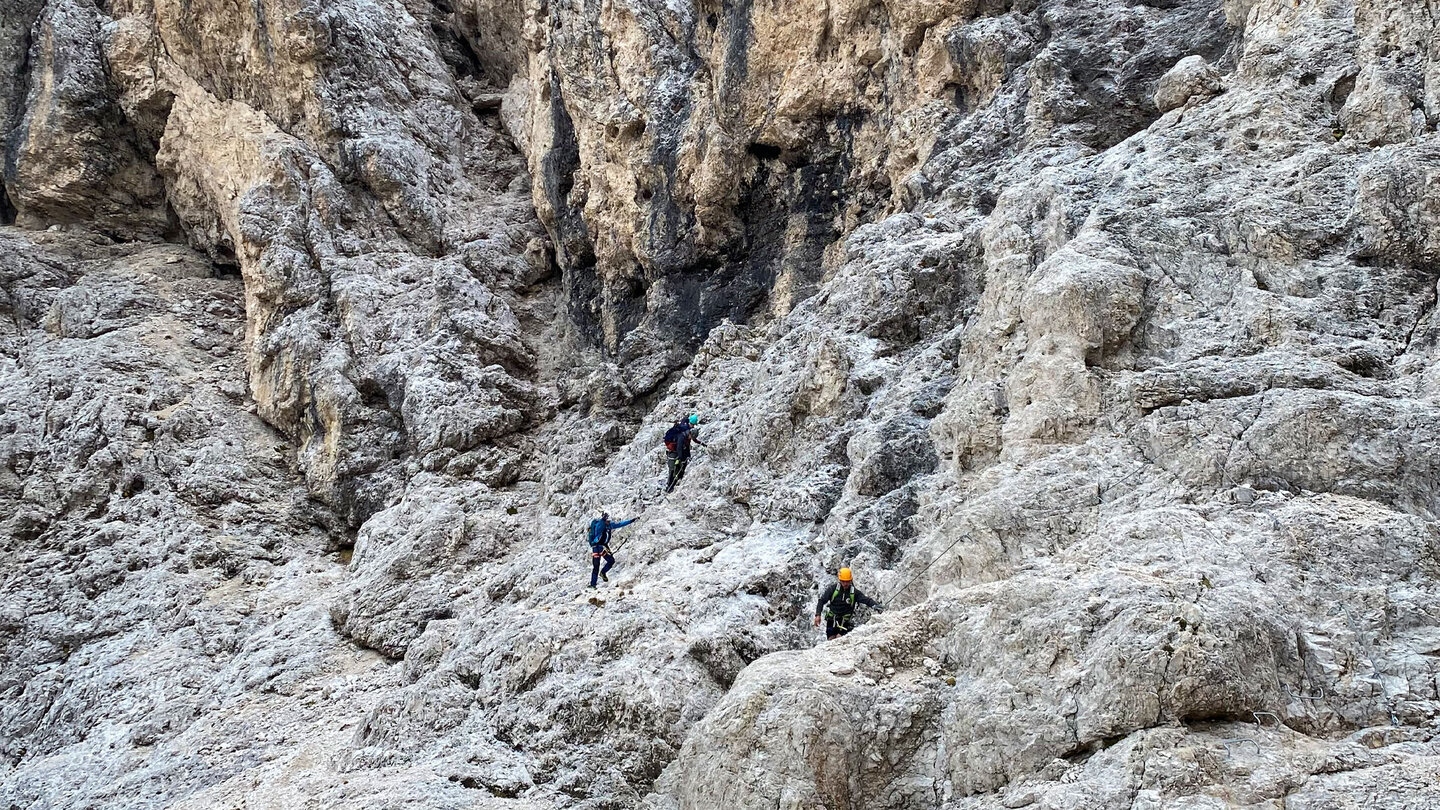 Kletterpassage im Abstieg