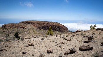 Blick auf den Sombreo de Chasna vom Wanderweg entlang der Randberge der Caldera