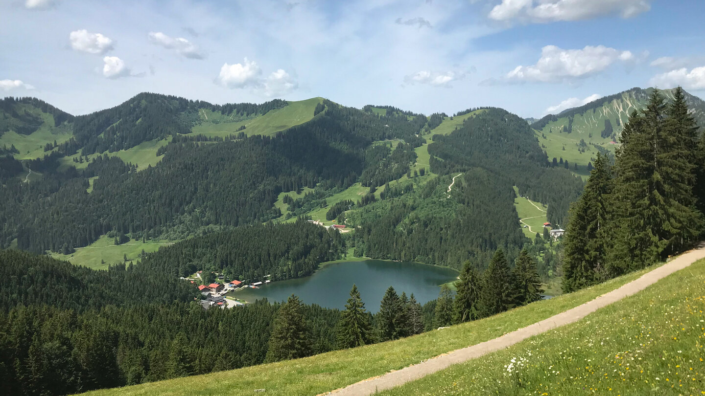 Blick auf den Spitzingsee Ausblick Spitzingsee