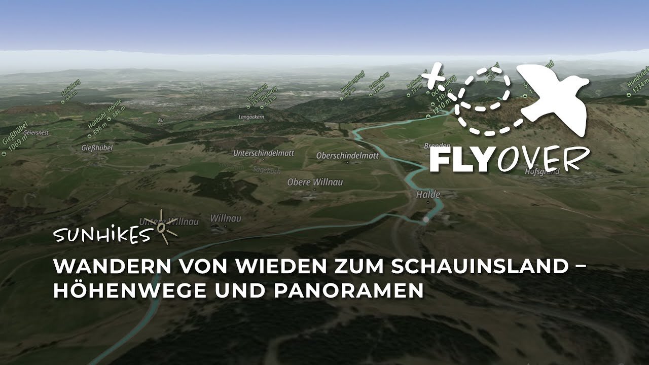 Wieden – Schauinsland Wanderung: Höhenweg & Westweg Panorama im Schwarzwald – Flyover