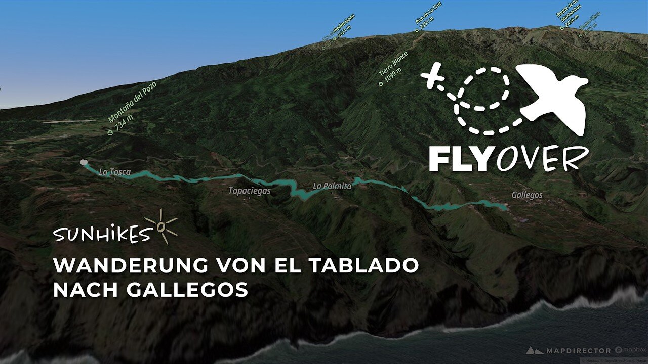 Wilder Norden La Palmas: Die gewaltige Schluchtenstrecke nach Gallegos im Flyover Video