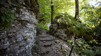 die Wanderung führt bergauf und bergab entlang der Schlucht