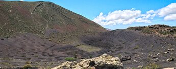 Blick über den Krater des Montaña de Guardilama