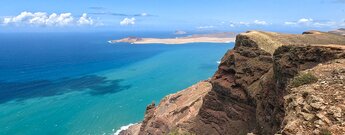 Panorama vom Famara-Riff auf La Graciosa