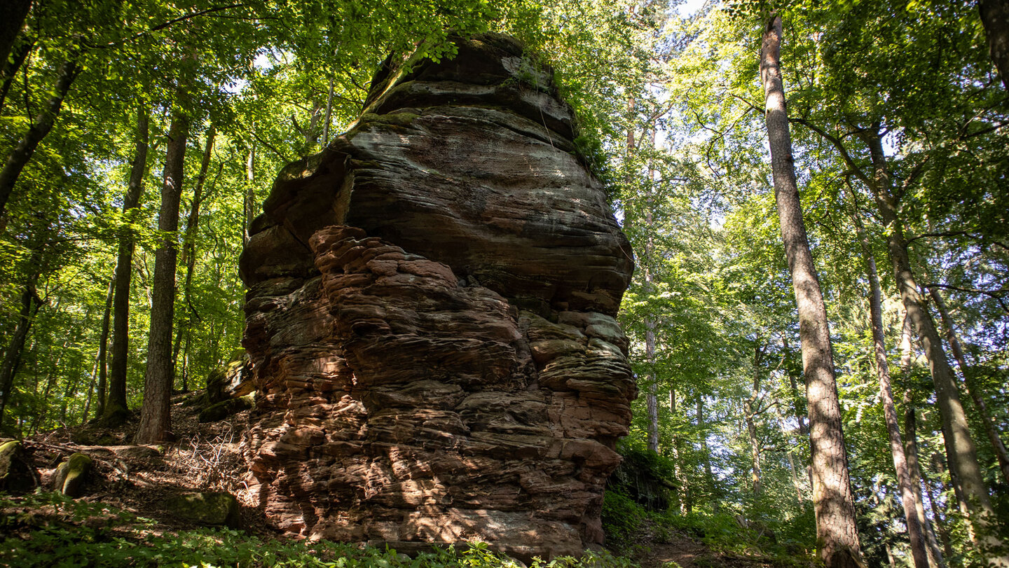 Buntsandsteinfels am Löffelsberg.
