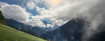 Erste Aussicht vom Pfandlhof im Kaisertal