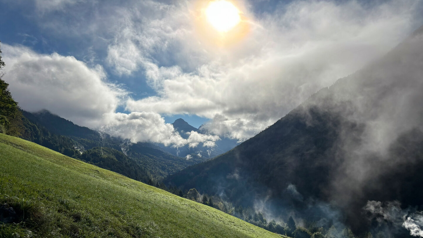 Erste Aussicht vom Pfandlhof im Kaisertal