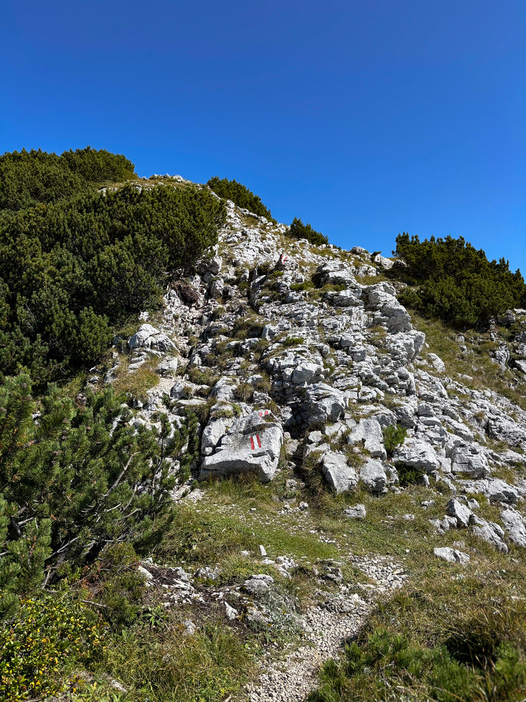 Wegmarkierungen am Wanderpfad