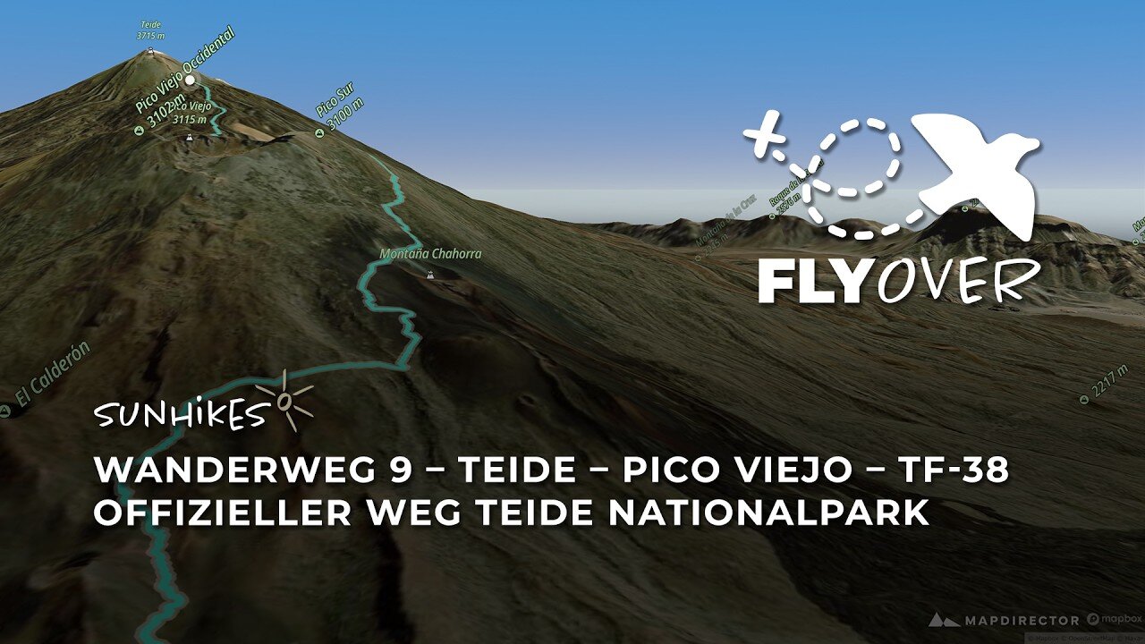 Teneriffa – Gigantischer Vulkanabstieg: Der offizielle Wanderweg 9 am Pico Viejo im Flyover Video