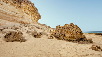 bizarr erodierte Sandsteinformationen entlang der Westküstenwanderung