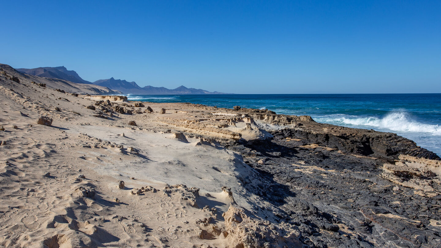 Blick aus dem Gebiet von Aguas Tres Piedras zum Jandía-Massiv