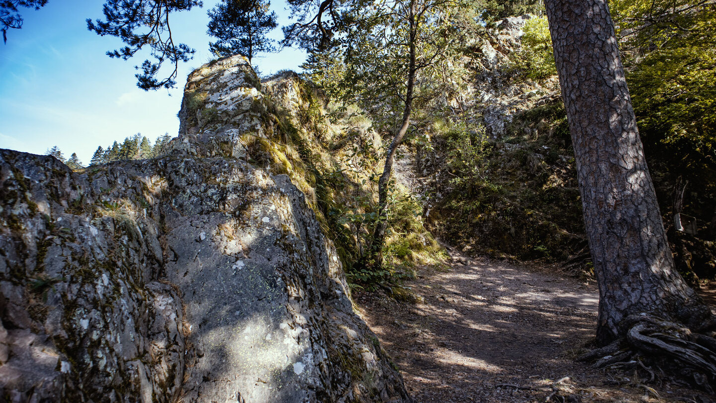 Felsformationen am Räuberschlössle hoch über der Wutach