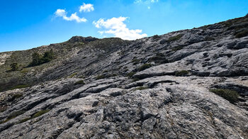 Felslandschaft entlang der Route über den Cerro Tacita de Plata