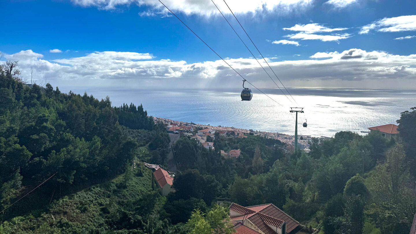 Gondeln der Seilbahn zwischen Funchal und Monte auf Madeira Gondeln der Seilbahn zwischen Funchal und Monte