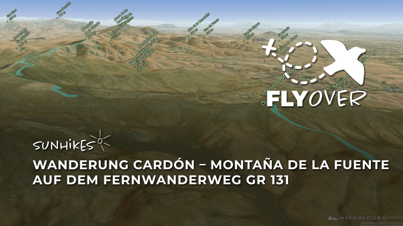 Fuerteventuras Höhenwege im 3D-Flyover: Anspruchsvolle Gratwanderung zum Montaña de la Fuente