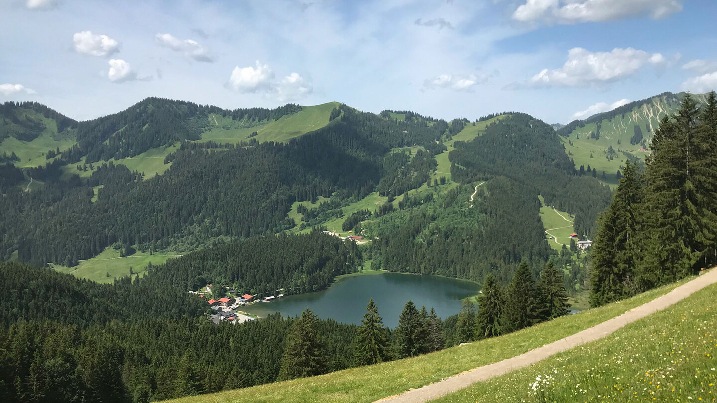Blick auf den Spitzingsee im Mangfallgebirge Blick auf den Spitzingsee