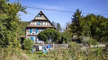 Fachwerkhäuser in Obersteinbach in den Nordvogesen