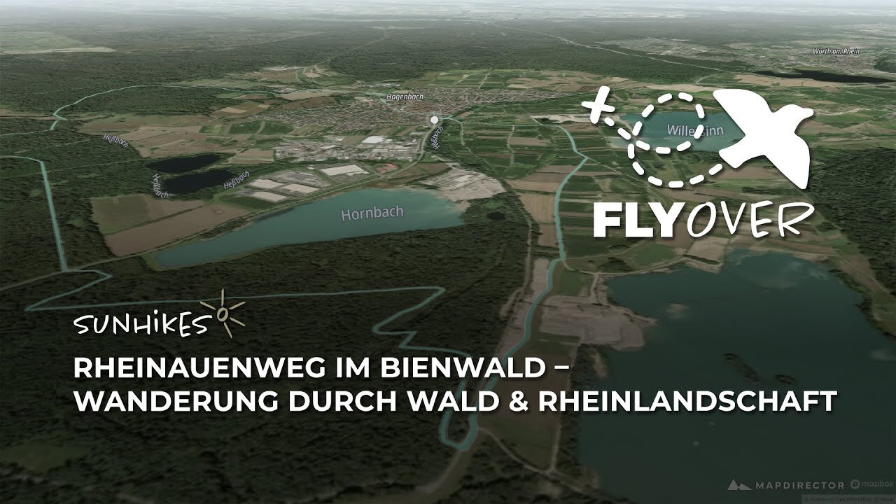 Rheinauenweg im Bienwald in der Südpfalz – Flyover