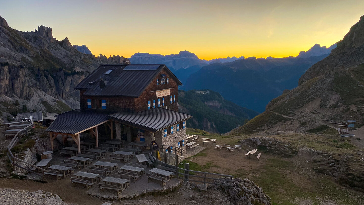 Sonnenuntergang an der Rotwandhütte