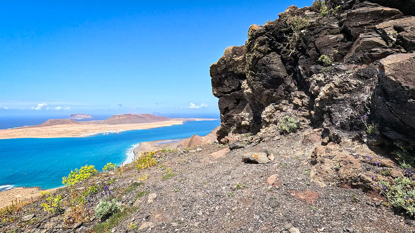 die Meerenge El Río mit den Salinas del Río Meerenge El Río mit den Salinas del Río