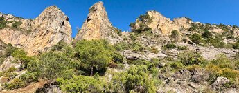 Felsspitzen im Barranco del Pito im Naturpark Sierra Almijara