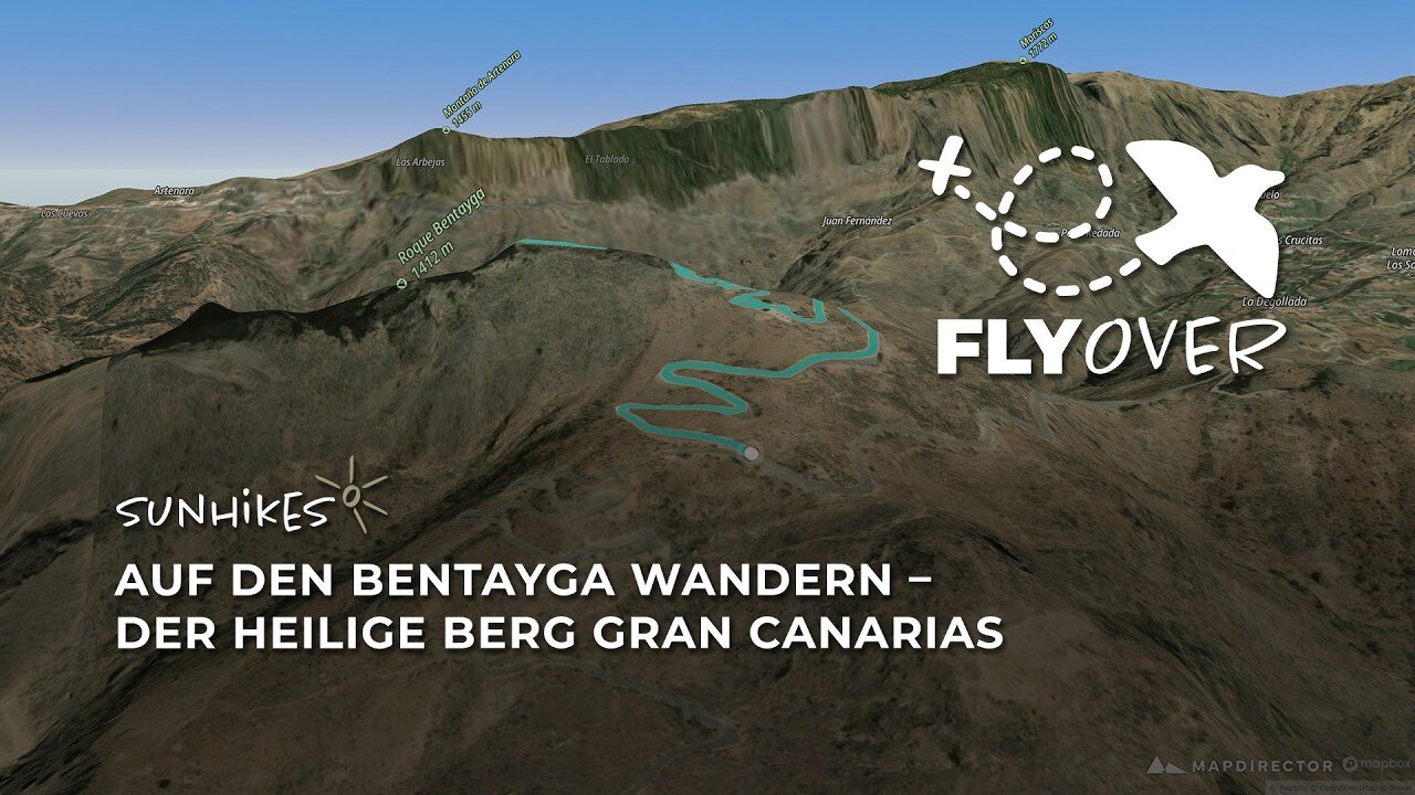3D-Flyover: Aufstieg zur heiligen Kultstätte am imposanten Roque Bentayga