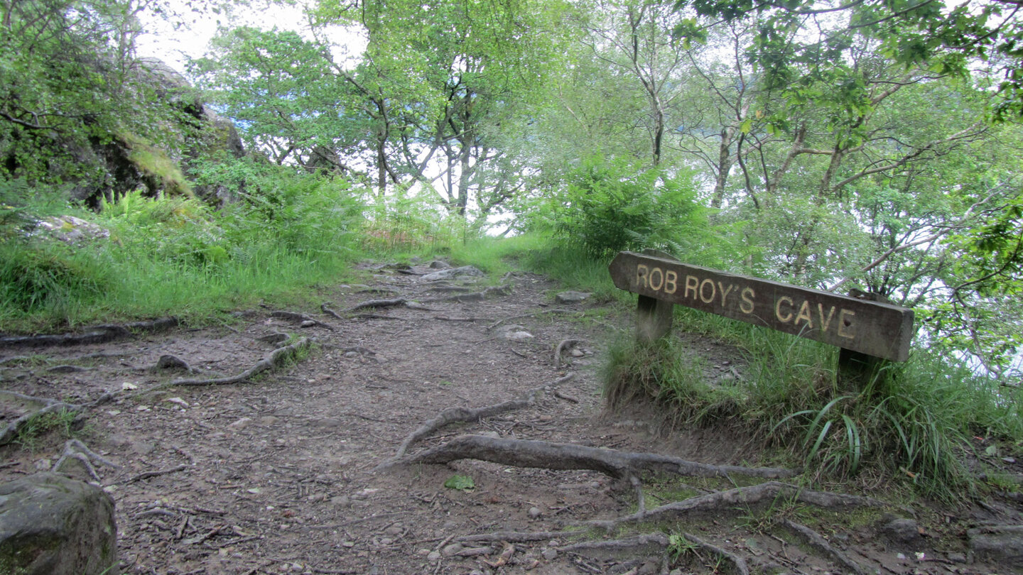 Wegweiser zum Versteck von Rob Roy