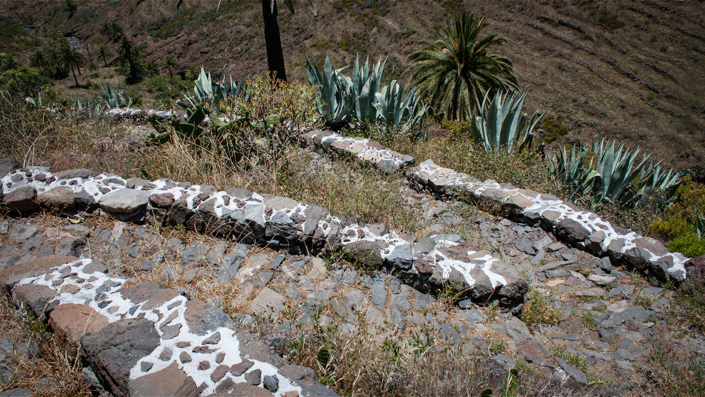 Serpentinenweg im Barranco de Tajonaje, Alajeró, La Gomera.